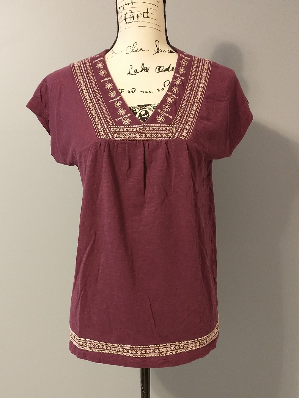 Sonoma Embroidered V-Neck Boho Top